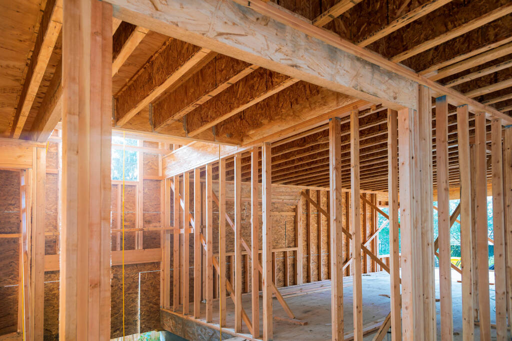 Intérieur d'une maison à ossature bois